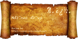 Nánai Éva névjegykártya